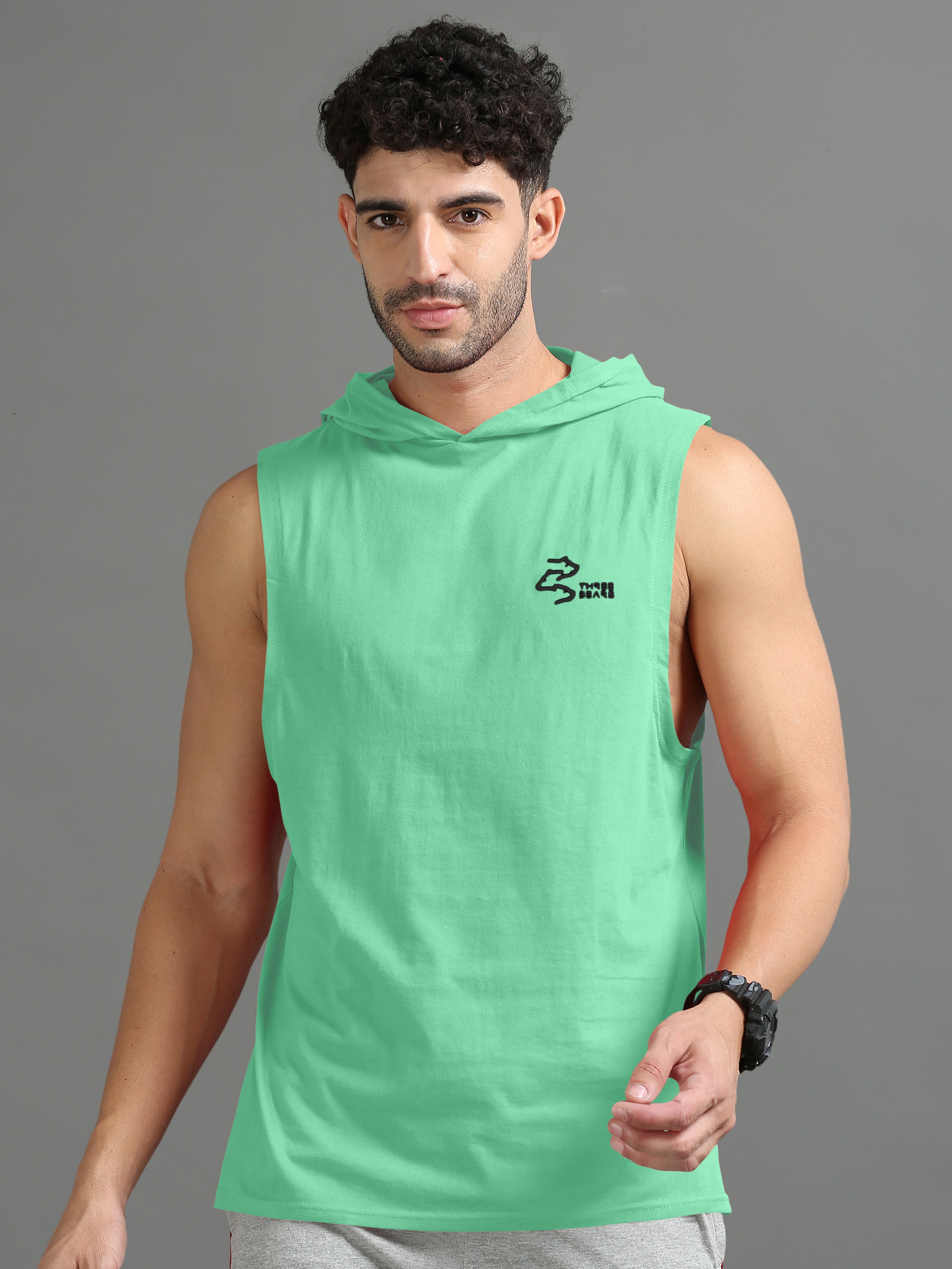 Faded Green Sleeveless Hoodie