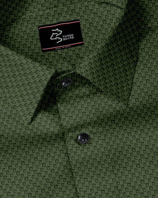 Green Bubble Textured Shirt