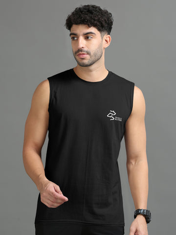 Black Sleeveless T-Shirt