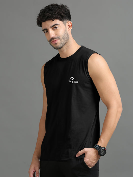 Black Sleeveless T-Shirt