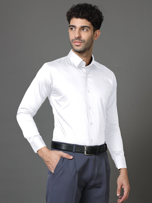 Formal White Solid Shirt - Three Bears