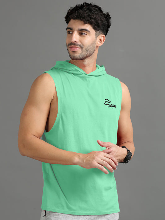 Faded Green Sleeveless Hoodie