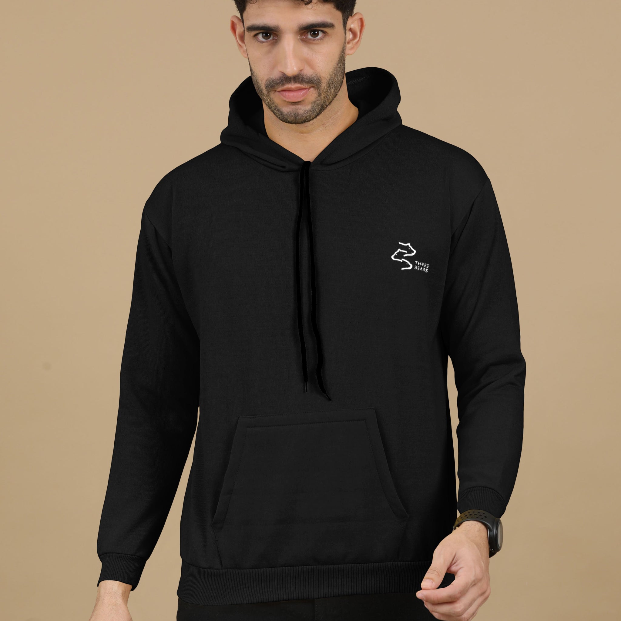 Three Bears Black Hoodie